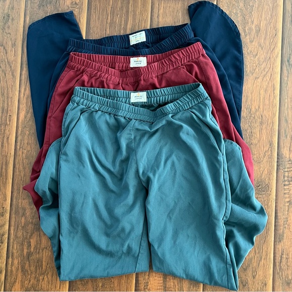 Marine Layer Allison Trouser lot burgundy teal navy blue Small - Picture 2 of 11